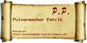 Pulvermacher Patrik névjegykártya